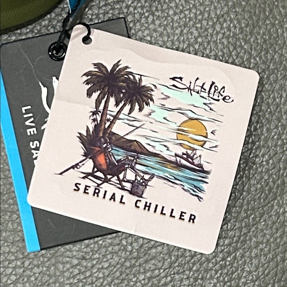 Salt Life Olive Green Men's Bag NWT RETAIL $45 10x5” - Picture 2 of 10